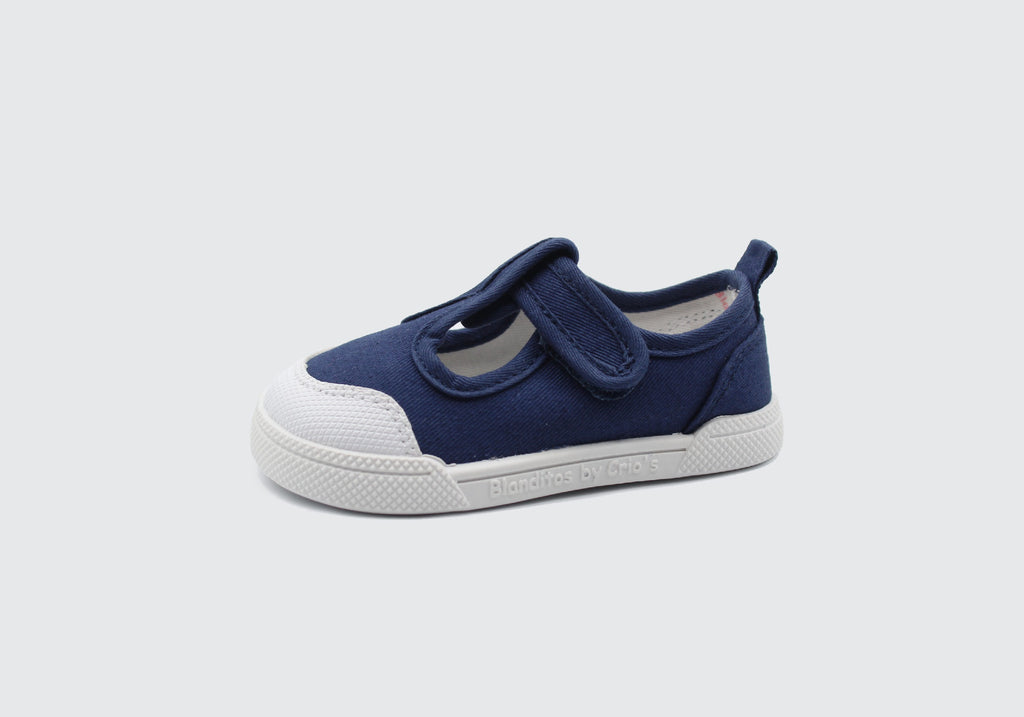 Zapatillas de lona que respetan los pies de los niños - Blanditos Guinda Navy 